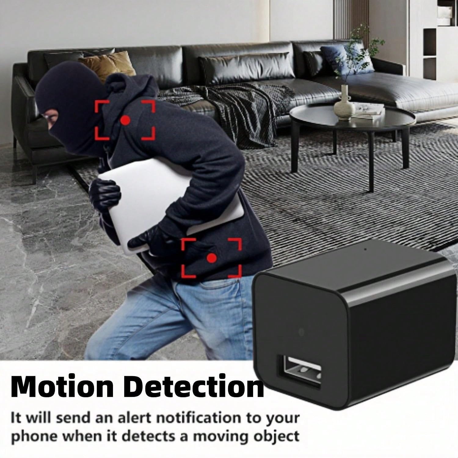 Caméra de Surveillance 1080P HD avec Détection de Mouvement pour Animaux, Vision Nocturne à Distance, 16G