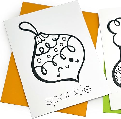 Miniatura 6 de Tarjetas para colorear juego de 6 tarjetas para que los niños coloreen y practiquen la escritura de cartas, tarjetas de felicitación para todas las