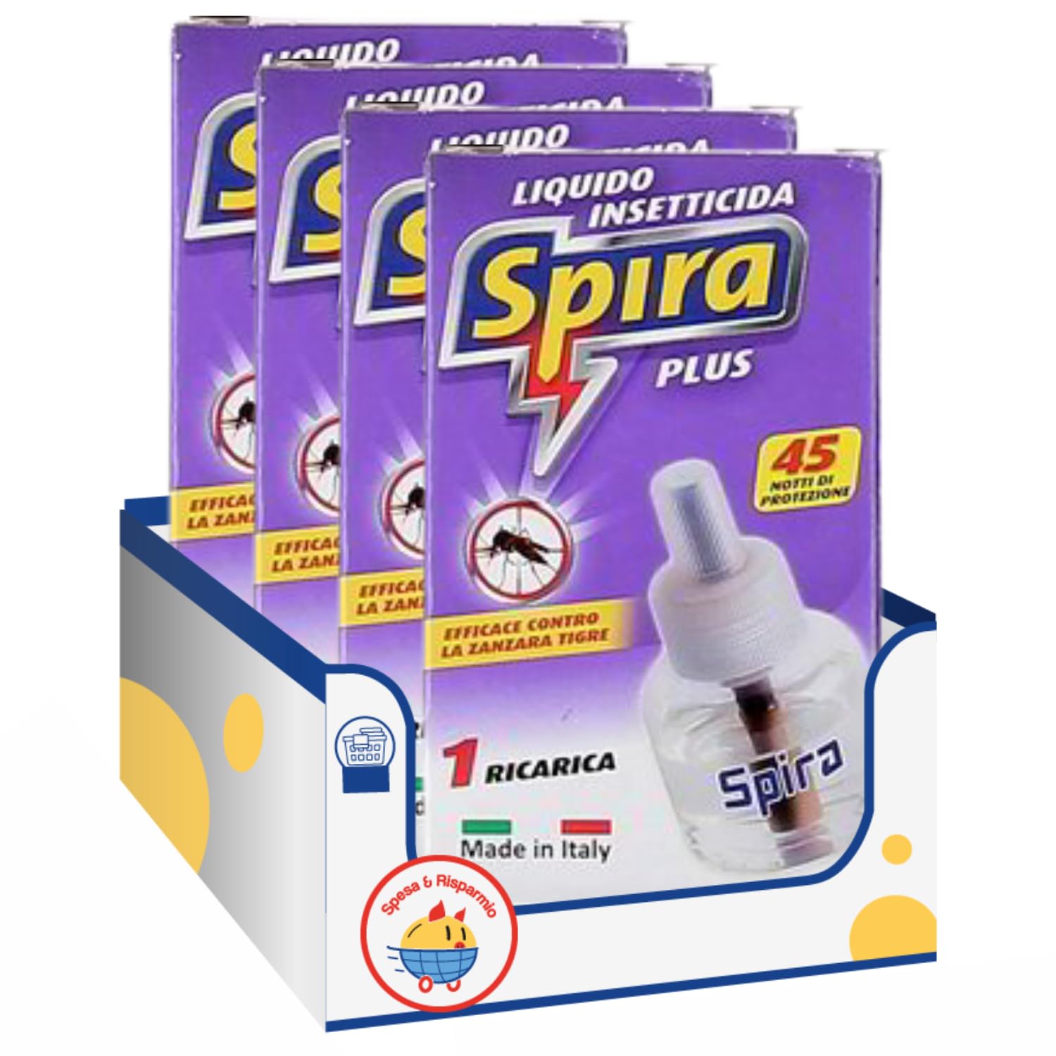 Ricarica liquida antizanzare per ambienti interni – 45 notti di protezione kit con Spugna Brandizzata SPESA & RISPARMIO Inclusa – Variazioni 4/8/12 Pezzi (4)