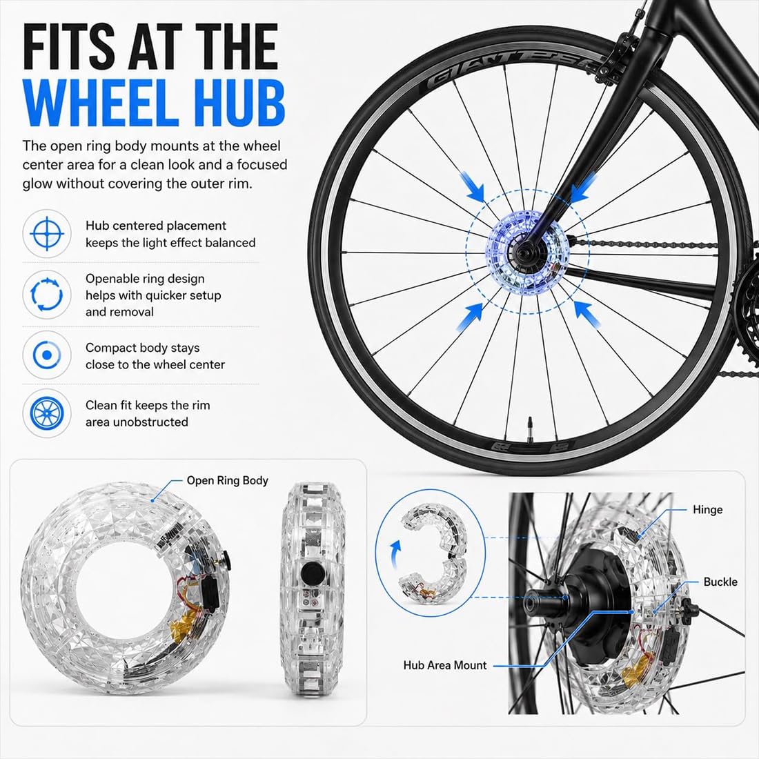 Luce LED per Raggi Ruota Bicicletta, Luce Lampeggiante Ricaricabile per Ruote Bici, luci LED Impermeabili e accattivanti per Ruote (compatibili Anche con Auto e Moto) con sensore di Movimento