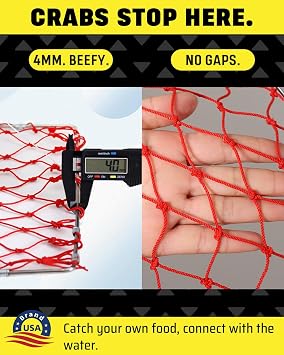 2 Pack Castable Crab Trap Kit, Foldable Crab Trap with Rope Bait Clip