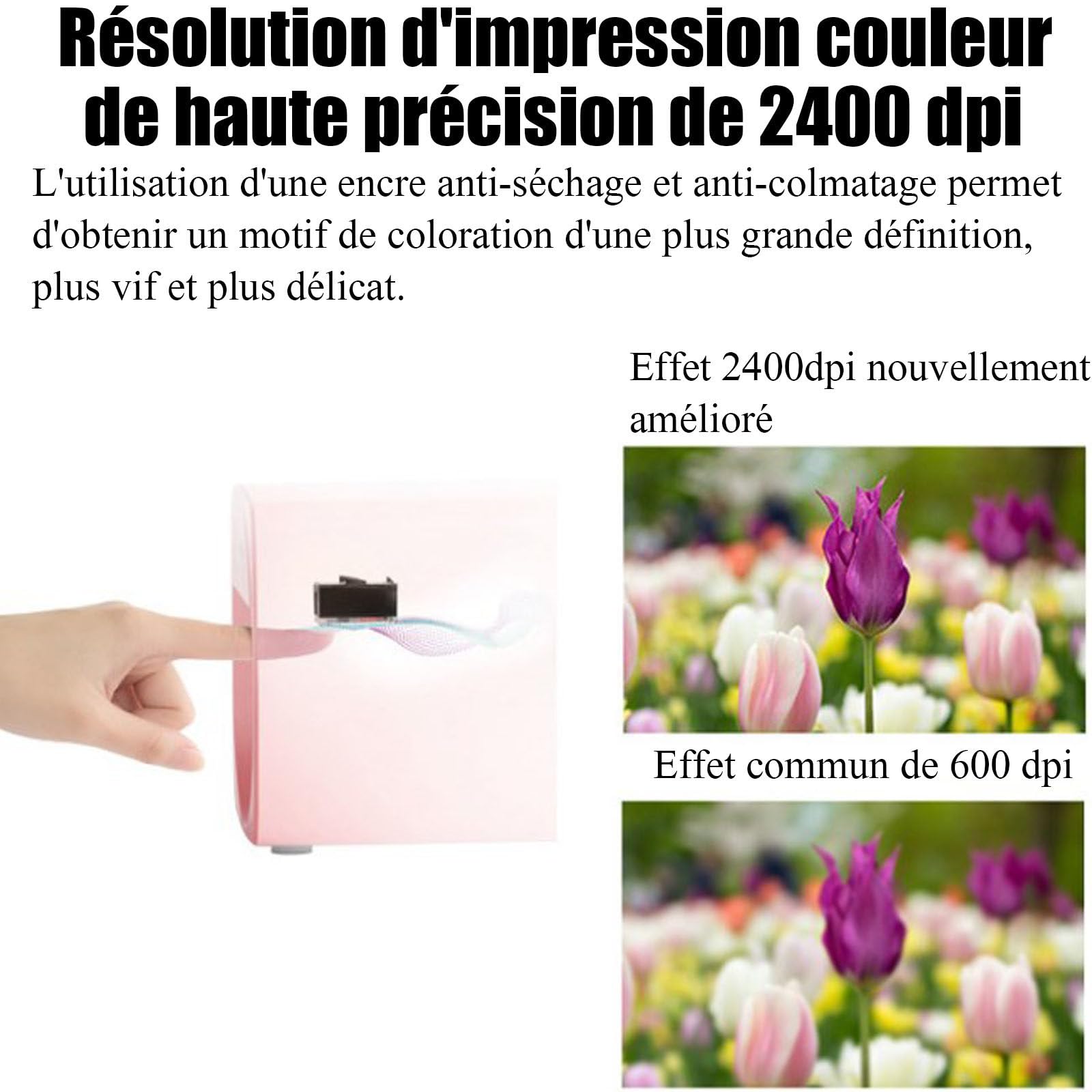 Mini Stampante per Unghie Stampante per Unghie Professionale 3D Macchina da Stampa Portatile per Nail Art Portatile per la casa o Il Salone di Bellezza,Pink