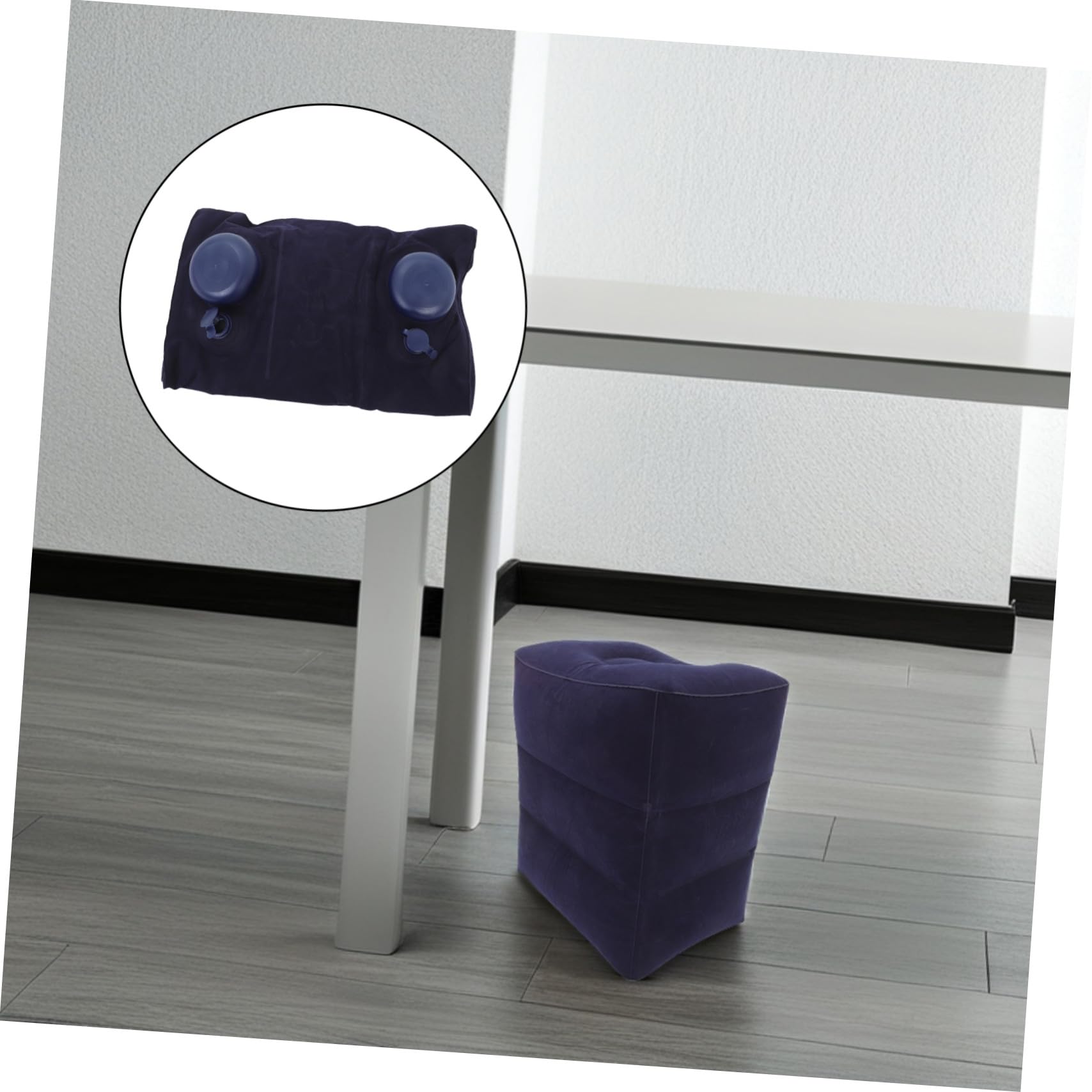 Reposapiés Inflable Ajustable de PVC Flocado para Avión y Hogar