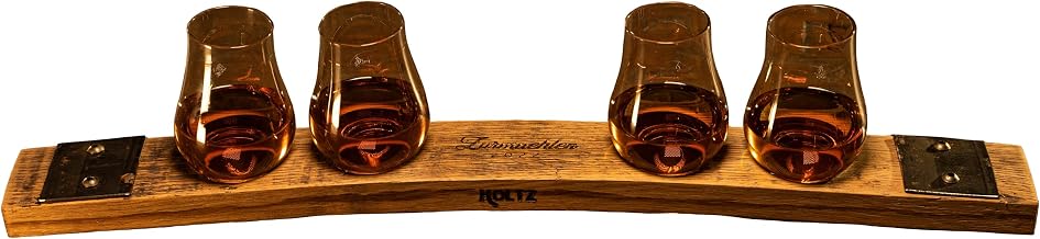 Personalized Whiskey Flight from Tennessee Whiskey Barrel Stave Barware (Add Glasses)