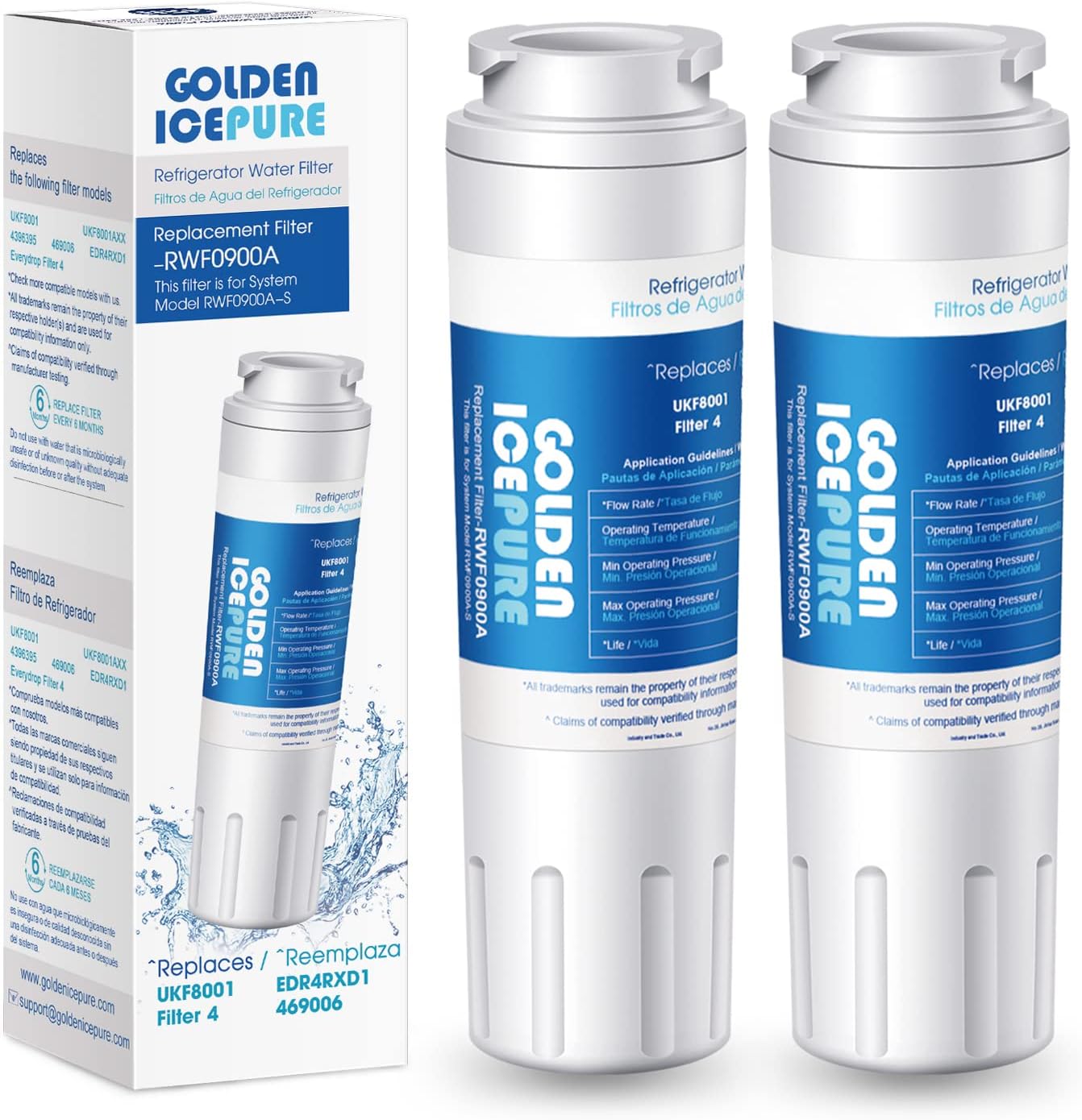 3 Filtres à Eau Compatibles Maytag UKF8001 / Kenmore 46-9006 - Pour Réfrigérateur Avec Filtre Intégré