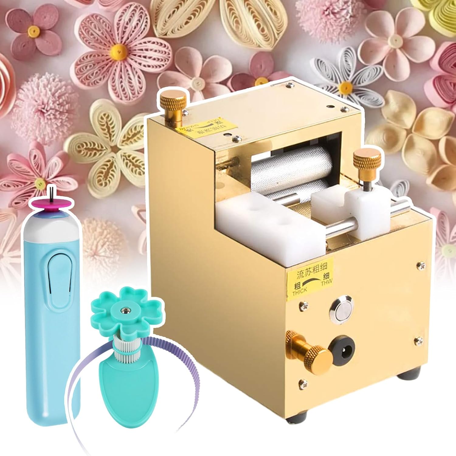 Electric Rechargeable Tassel Paper Cutter - Adjustable Width Quilling Machine - Cutting Speed Up To 350 Times/Min - Includes Roller Quilted Tool & Quilling Paper Pen,Rechargea,Rechargeableversion