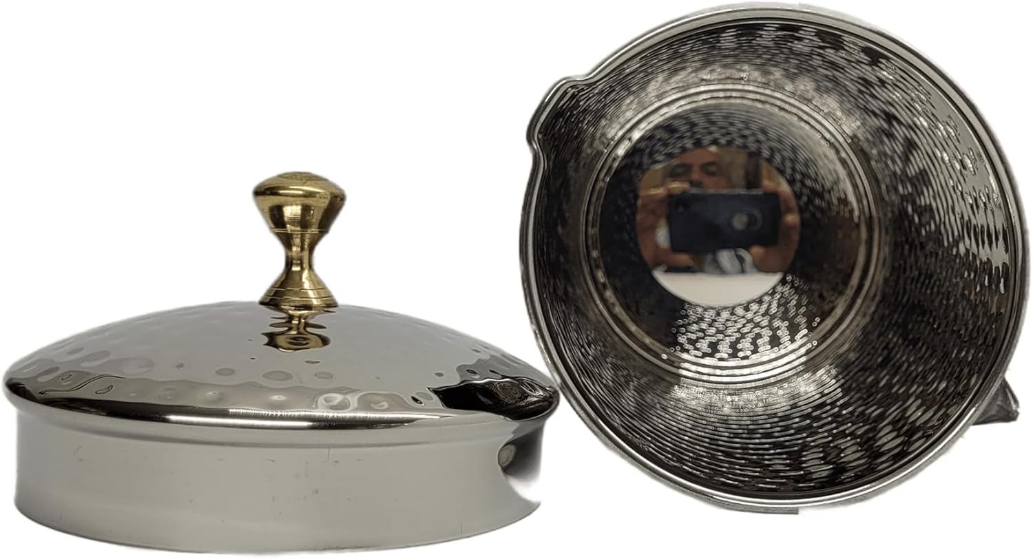 Large Half Gallon / 2.2 Liters / 74 Fl Oz Stainless Steel Pitcher Jug Carafe with Lid Classic Minimalist Designs Leakproof All Beverages by American Ayurveda (Stainless Steel Hammered) - Image 3