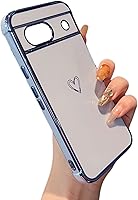 Vista 91 de ZTOFERA Funda diseñada para Google Pixel 7a, bonito diseño de corazones de amor con borde chapado y protección de lente de cámara, para Google Pixel
