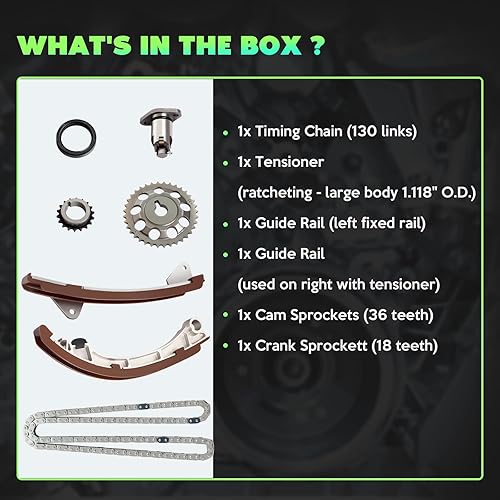 Miniatura 2 de SCITOO Juego de cadena de distribución del motor 9-4200, sustituye a 00-02 para Chevy Prizm, 03-08 para Pontiac Vibe, 00-05 para Toyota Celica 00-08