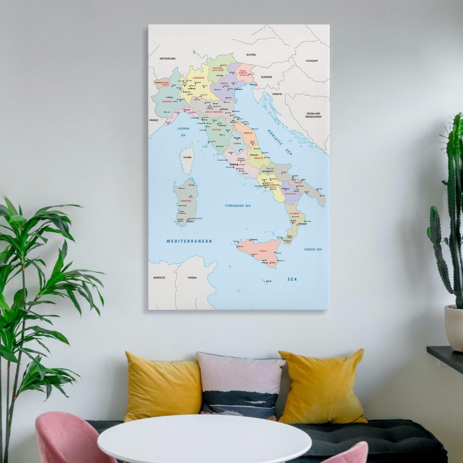 Amazon.co.jp: Italy イタリア地図ポスター学用品 絵画ウォールアート