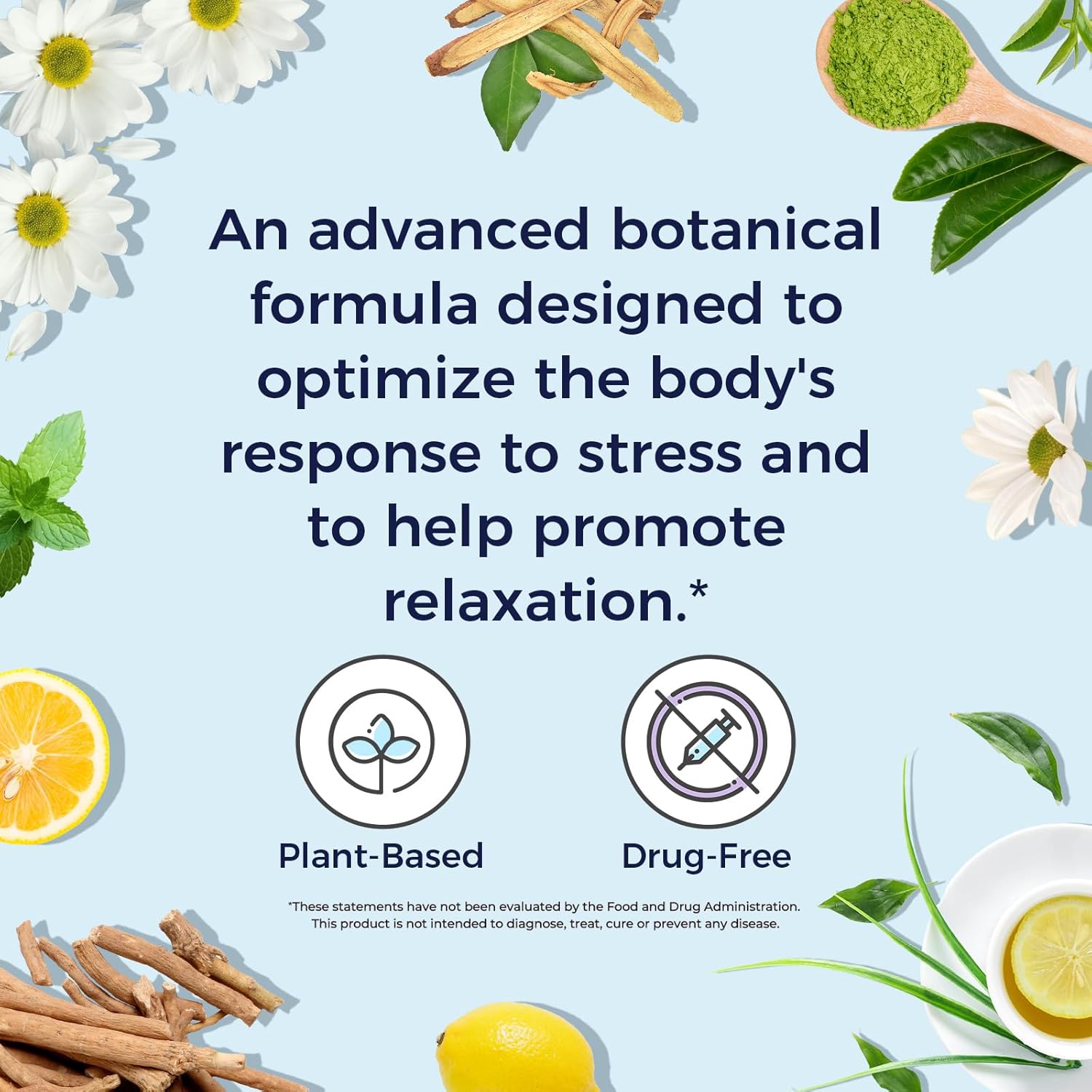 Vitalitown Stress Support Supplement, Calming Blend of Ashwagandha, GABA, L-Theanine, Lemon Balm, Natural Cortisol Response, Ease Stress & Tension, Promote Relaxation & Mental Focus, 60 Vegan Caps - Image 3