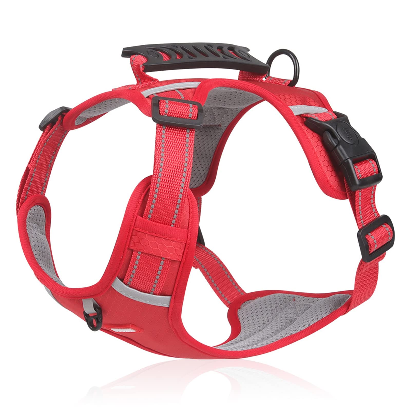 Wilitto Dog Chest Strap Widen Handle Walking Dog Oxford Cloth Close Fit Pet Leash Dog Harness Pet Accessories Red S