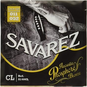 Savarez A140CL Custom Light Tension Classical Guitar Strings - Acoustic Phosphor Bronze, Gauge .011"-.052", Full 6 String Set