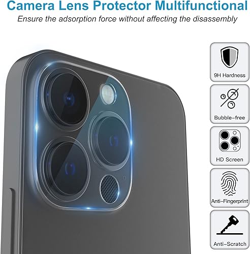 Miniatura 8 de Paquete de 2 protectores de lente de cámara para iPhone 15iPhone 15 Plus, cobertura completa, vidrio templado HD, transparente, pantalla de cámara,