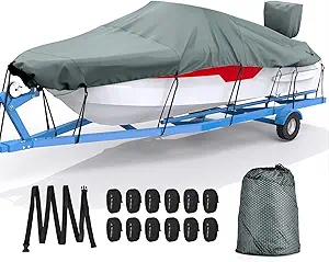 Mrrihand Waterproof Boat Cover for V-hull/tri-hull 17-19 ft