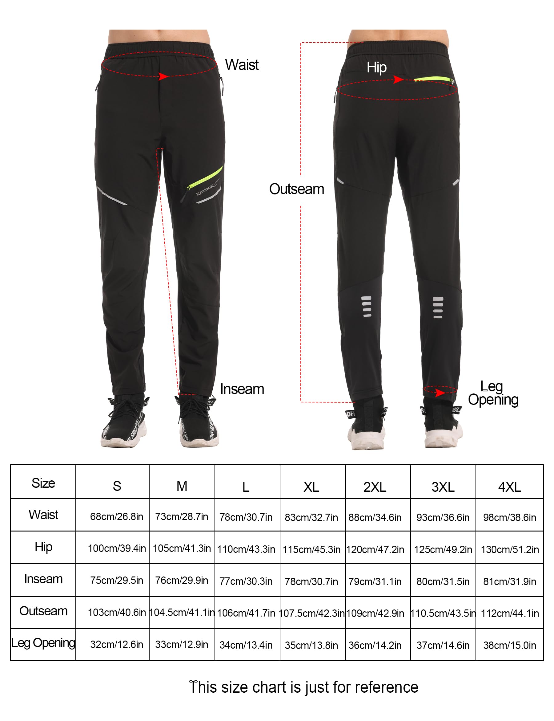 KUTOOK Pantalon de cyclisme d'été et d'hiver pour homme S-4XL à séchage rapide respirant pour randonnée, course à pied, exercice