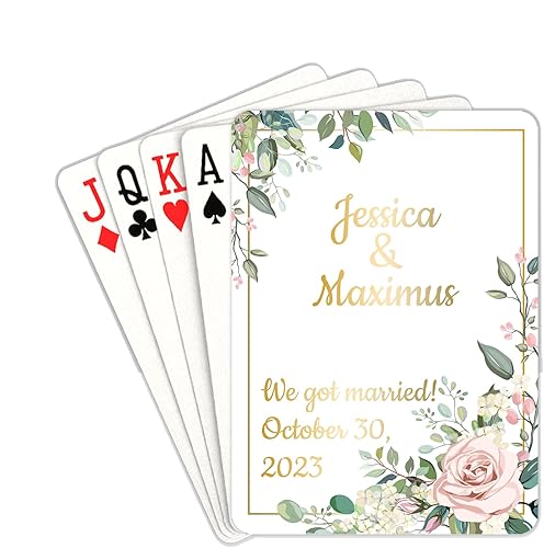 Naipes estándar personalizado con textofotoimagen Barajas de cartas personalizadas Tarjetas de tamaño estándar, hermosas cartas de juego de flores,