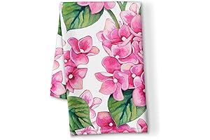 Charming Pink Hydrangea Flower Print 100% Cotton Hair Towel