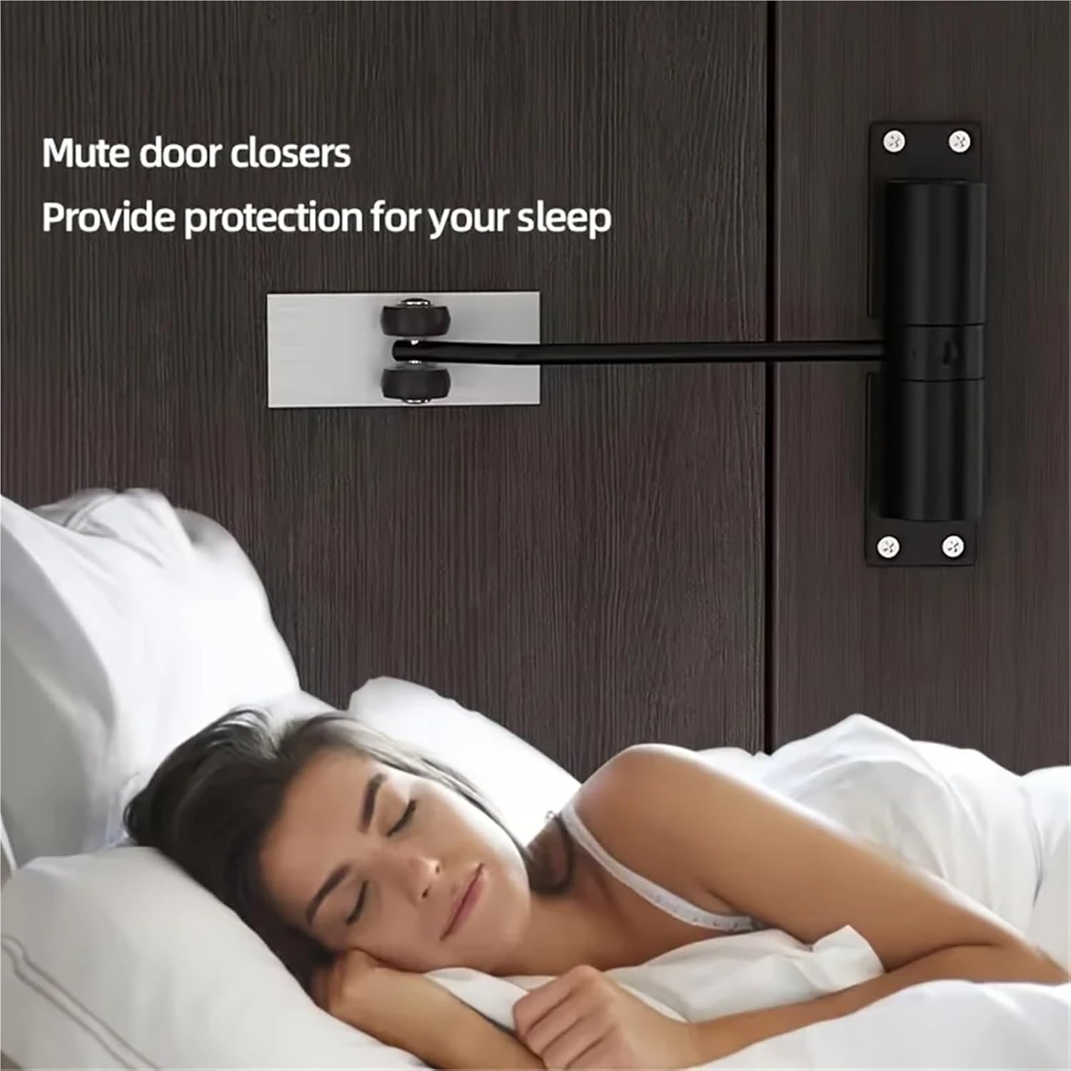 Heavy-Duty Adjustable Automatic Door Closer with Safety Spring Furniture Door Hardware Door Closer for Doors Constructio(White)