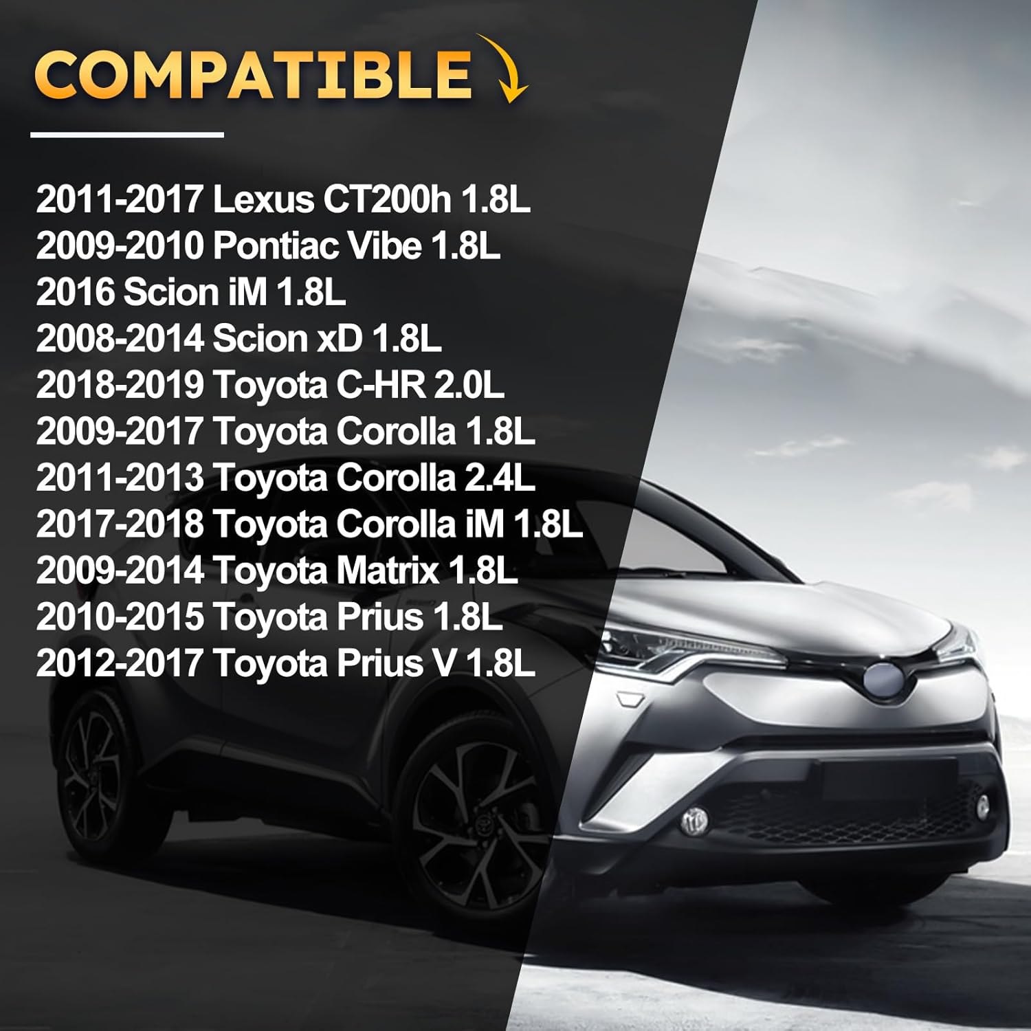 4PCS UF596 Ignition Coil Pack For TOYOTA 09-18 Corolla,09-14 Matrix,10-15 Prius,12-17 Prius V,18-19 C-HR/11-17 Lexus CT200h/08-14 Scion xD,2016 iM/09-10 Pontiac Vibe Replaces# UF619 C1714 GN10341