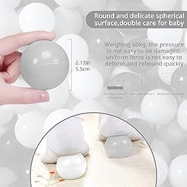 STARBOLO Ball Pit Balls - 200 pcs Plastic Play Pit Balls Crawl Balls with Color Black, Grey, White for Baby Kids Playpen Pool Tub Toy, 2.2 Inch.