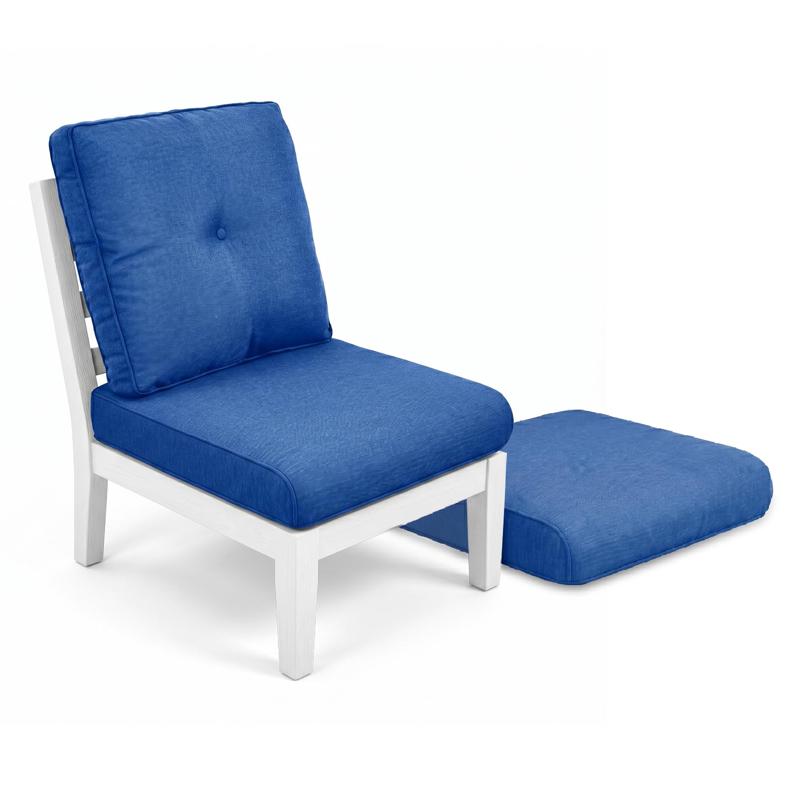Outdoor Chair Cushions-Patio Chair Cushions Set of 2 with Removable Cover 22 X 24 Inch Outdoor Cushions for Patio Furniture Chair Sofa Couch-Blue