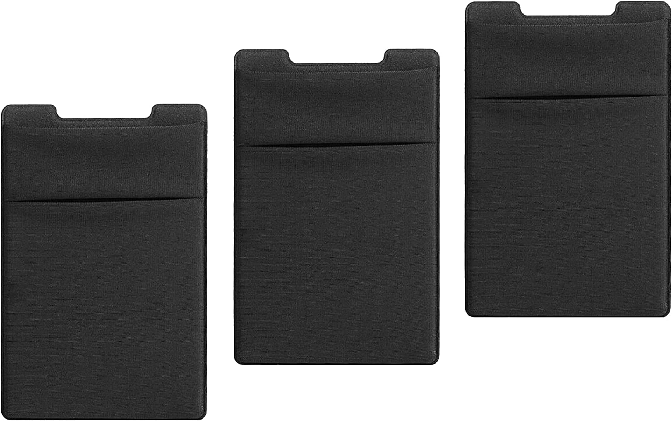 TalkWorks Phone Credit Card Holder Adhesive Wallet Compatible w/ iPhone 15 Pro/15 Pro Max, 14/14 Plus, 13/13 Mini - Stick On ID Pocket (Black, Pack of 3)
