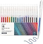 Grabie 42 Stylo de gel de glissade capté, Stylos de couleur essentiels, Conseil de Rollerball lisse, Stys de gel brillant métallique pour la coloration, ensemble de 42 Stylos de gel colorés