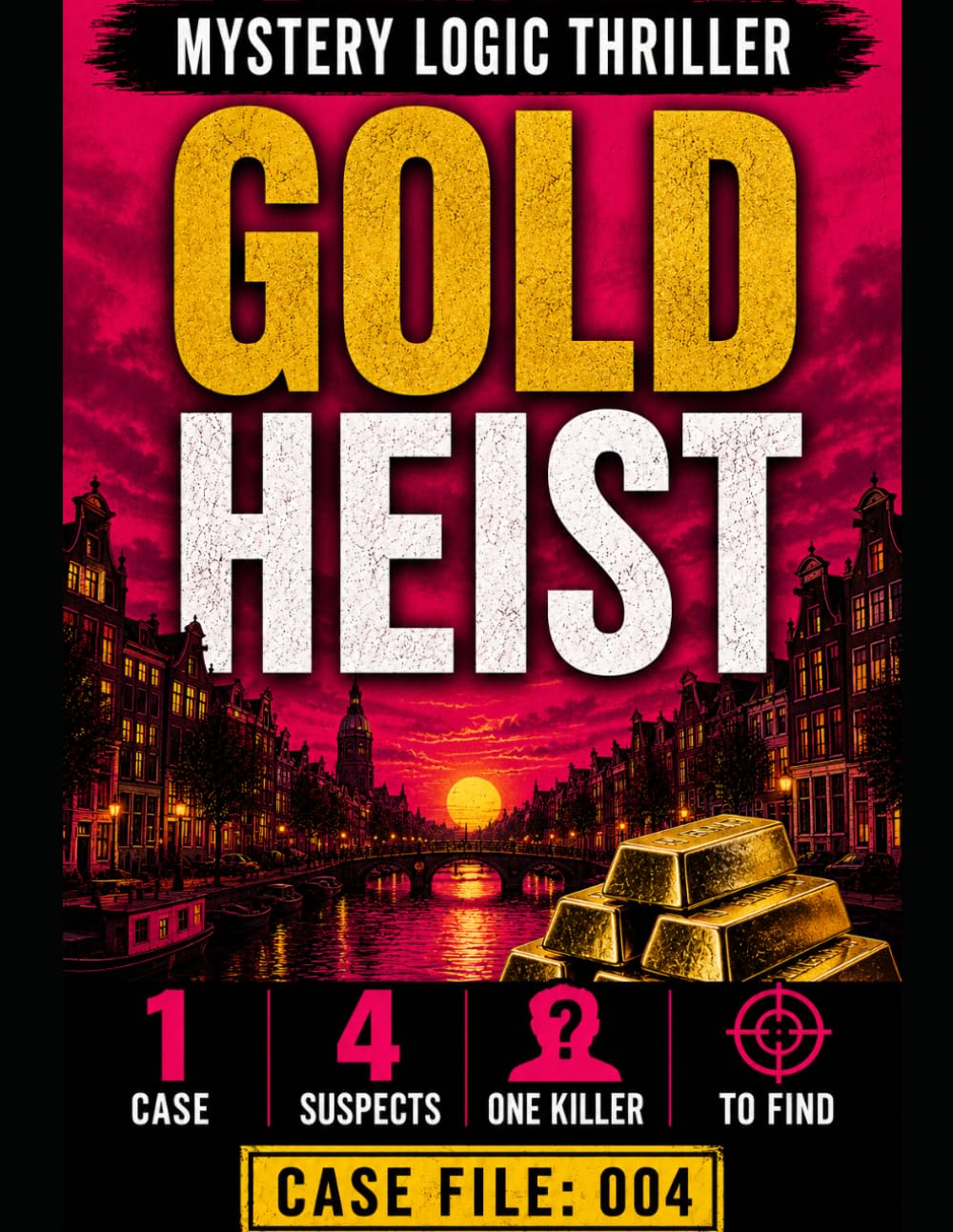 MYSTERY LOGIC THRILLER - GOLD HEIST: LARGE PRINT - A Detective Puzzle Book for Adults - Join Lucy Jane's Deduction Puzzles for Mystery Lovers