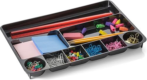 Miniatura 4 de Officemate Organizador de cajones de plástico reciclado, negro (OIC26032)