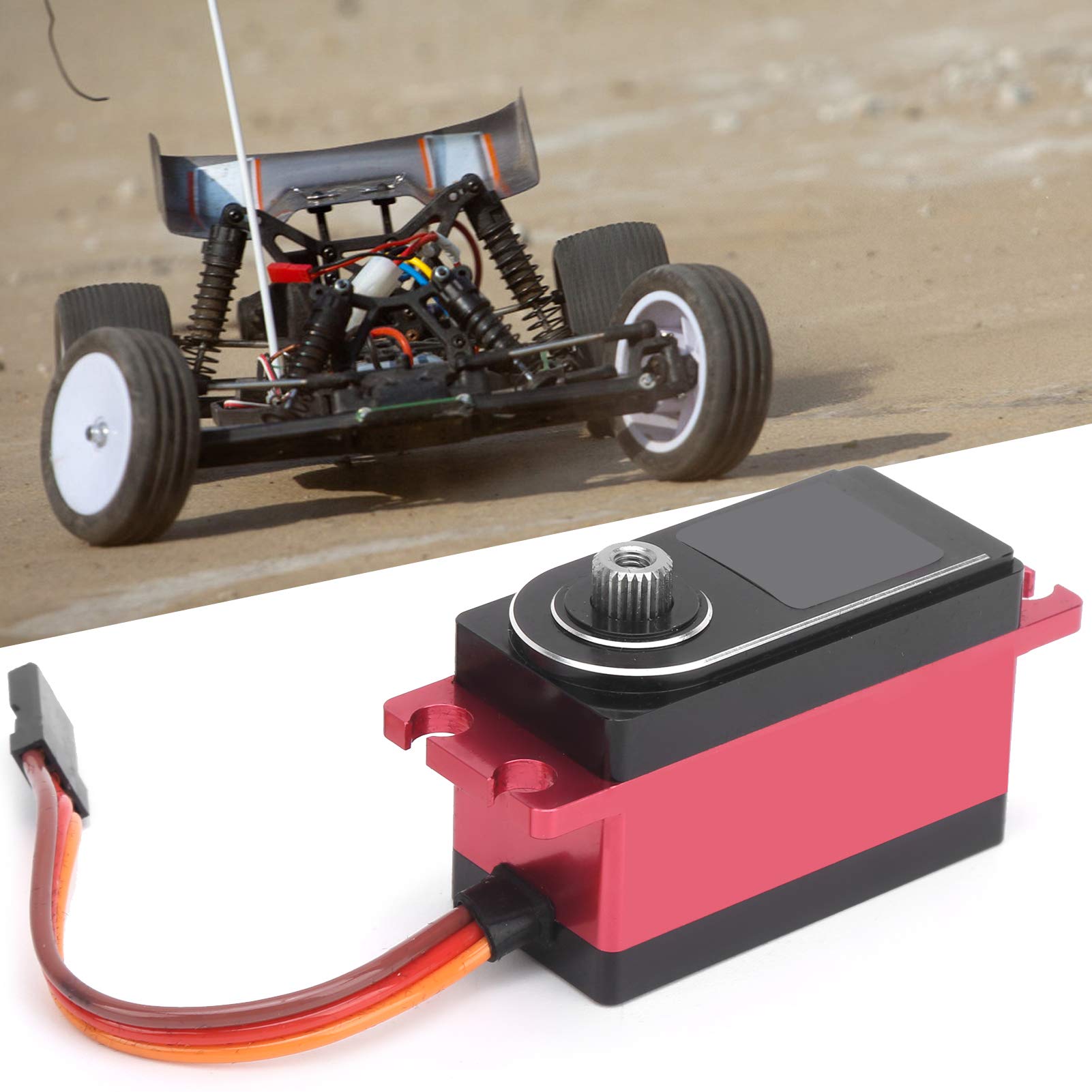 L - 12HV 12KG Set di servi digitali, servo RC ad alta coppia per auto RC 1/10, alloggiamento in metallo CNC con ingranaggi in titanio, include bracci del servo e accessori di