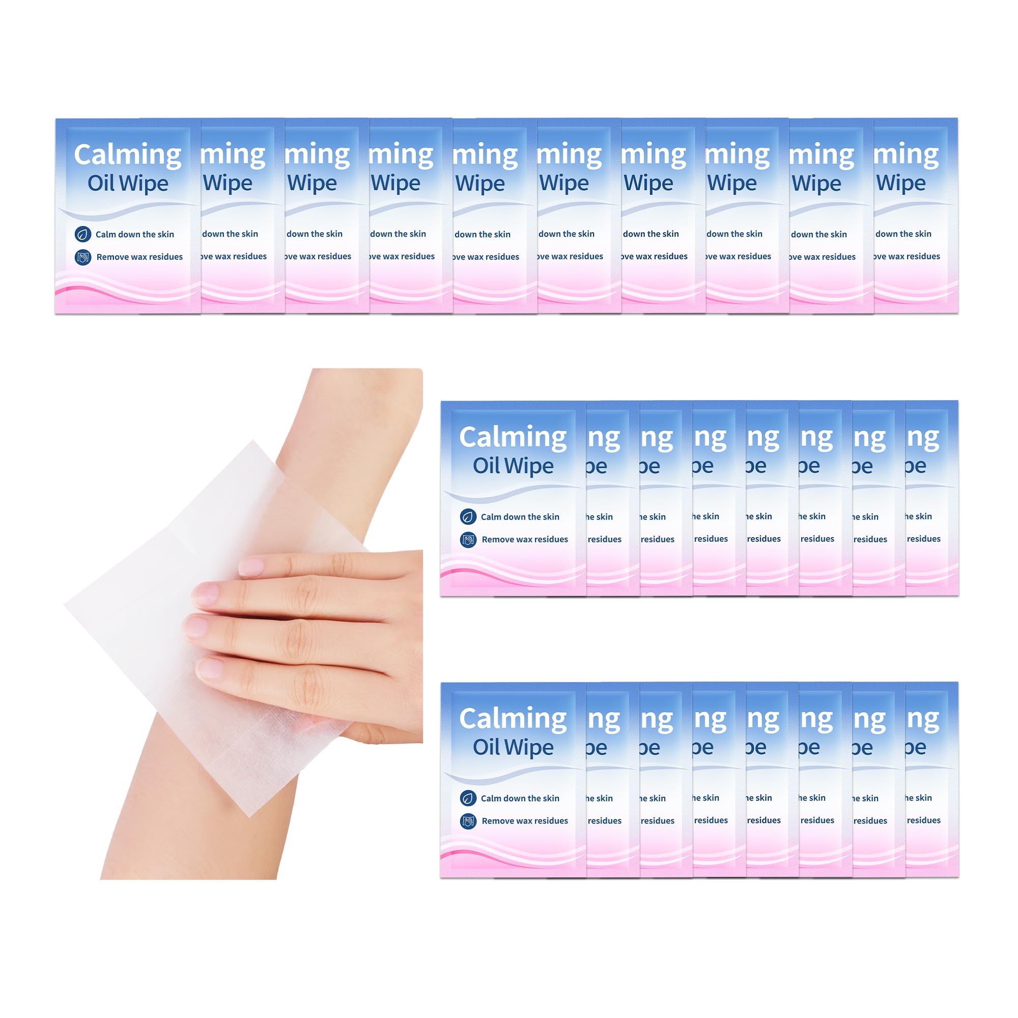 Post Wax Wipes 26PCS, After Waxing Calming Oil Wipes, Remover for the Skin Wax, After Wax Care, Wax Residue Remover for Skin For Home and Salon for Facial Body Skin Care