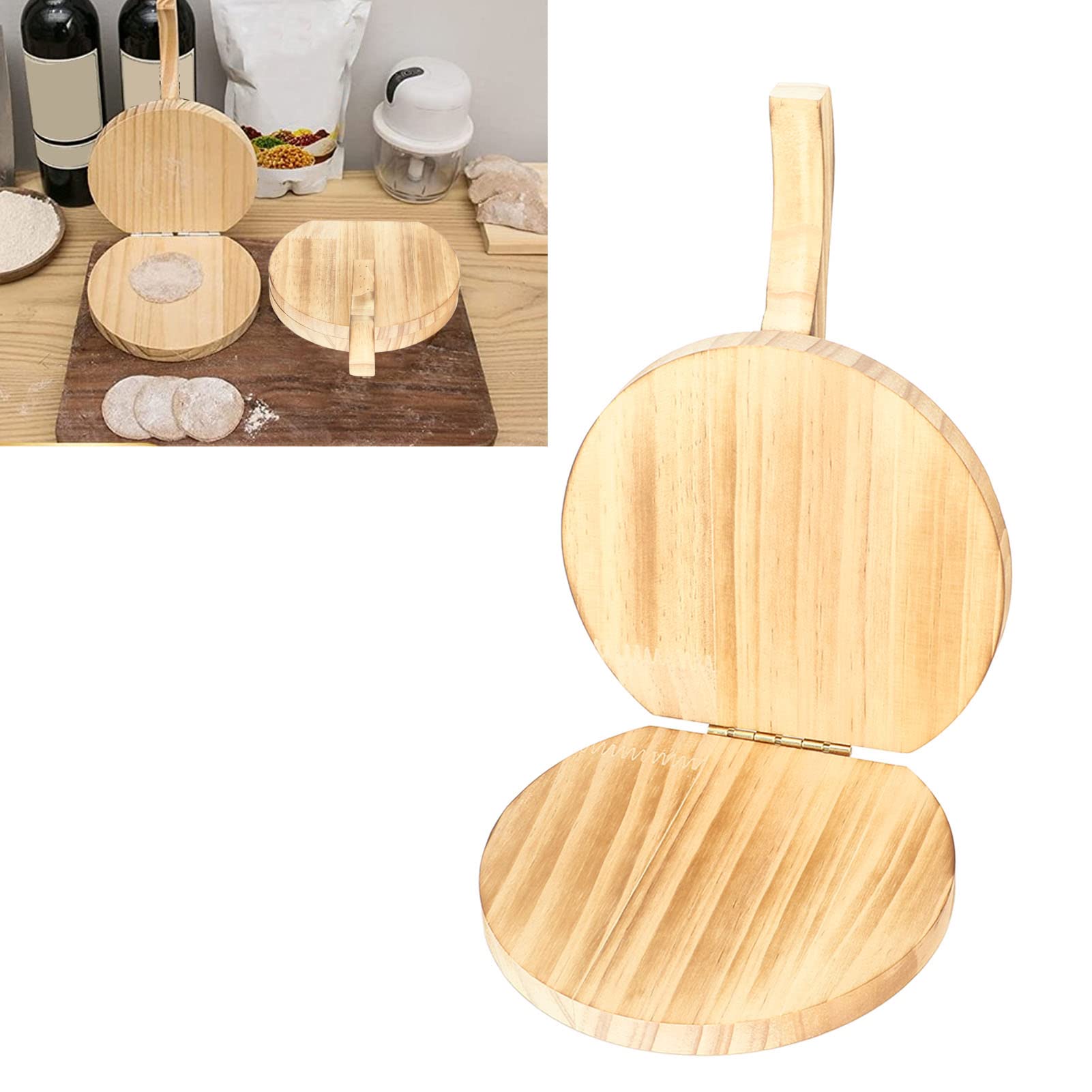 Herramienta de Prensado de Masa Prensador de Tortilla de Maíz de Madera Herramienta de Prensado de Masa de Madera Bola de Masa de Madera Piel Pastelería de Madera Rodillo de Pizza