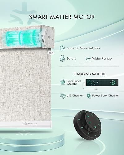 Miniatura 92 de Yoolax Persianas inteligentes, persianas enrollables motorizadas, persianas automáticas para ventanas, persianas motorizadas compatibles con Alexa