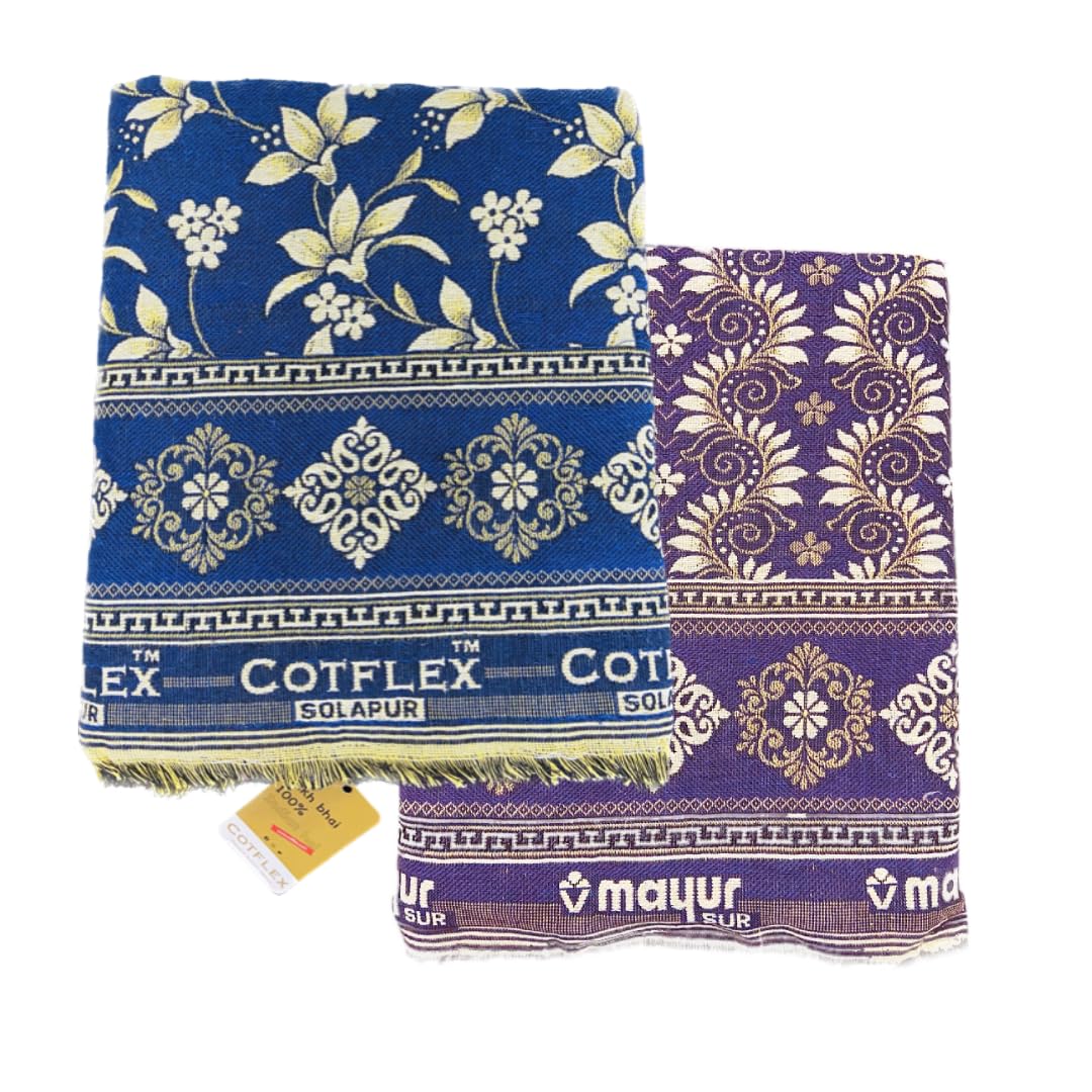 Buy COTFLEX Original Solapur Chaddar Queen Bed Cotton Blanket, Pack of