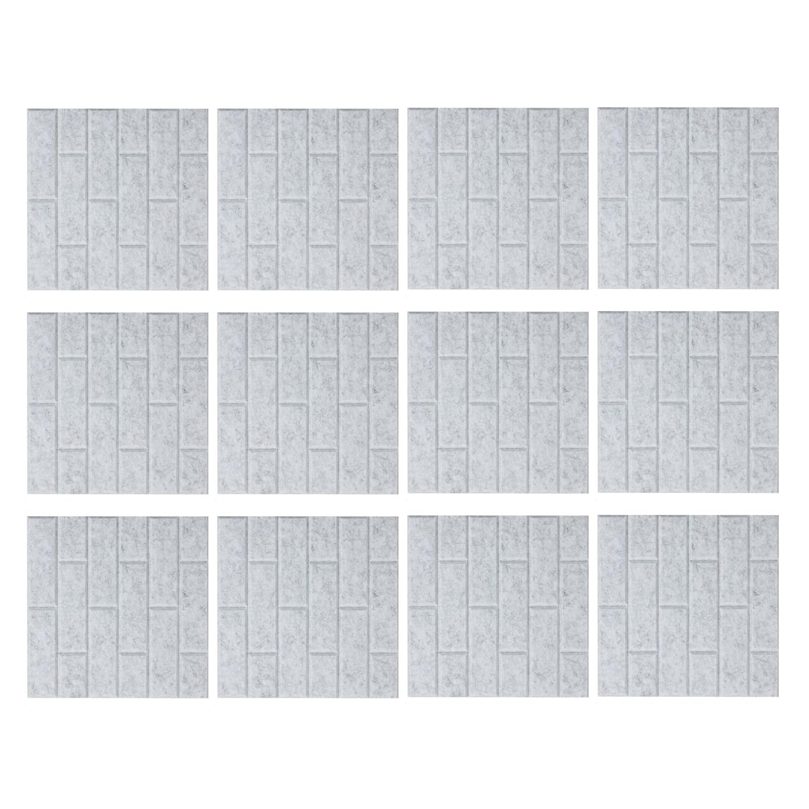 Tsophreniq 12Pcs Acoustic Wall Panels Brick Pattern Peels and Stick Sound Absorbing Panel for Wall Ceiling Acoustic Pared