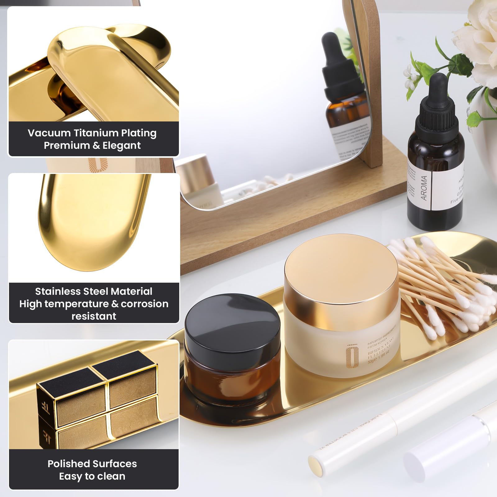 Plateau Décoratif Salle De Bain Plateau Décoratif Doré TESSTSY 20 Cm - Acier Inoxydable Pour Bijoux, Bougies, Décoration Décoration Salon Plateau Plateau Décoratif Salle De Bain Plateau Décoratif Doré TESSTSY 20 Cm - Acier Inoxydable Pour Bijoux, Bougies, Décoration Décoration Salon Plateau