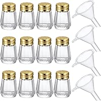 Vista 13 de 12 Piezas Mini Saleros y Pimenteros en Forma de Cubo a Granel 0.5 oz Pequeños Agitadores de Especias de Vidrio Cubo con Mini Embudos de Plástico