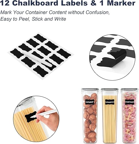 Miniatura 5 de Contenedores de pasta, 4 recipientes herméticos de almacenamiento de alimentos de 2.8 litros, recipientes de espagueti para organización y