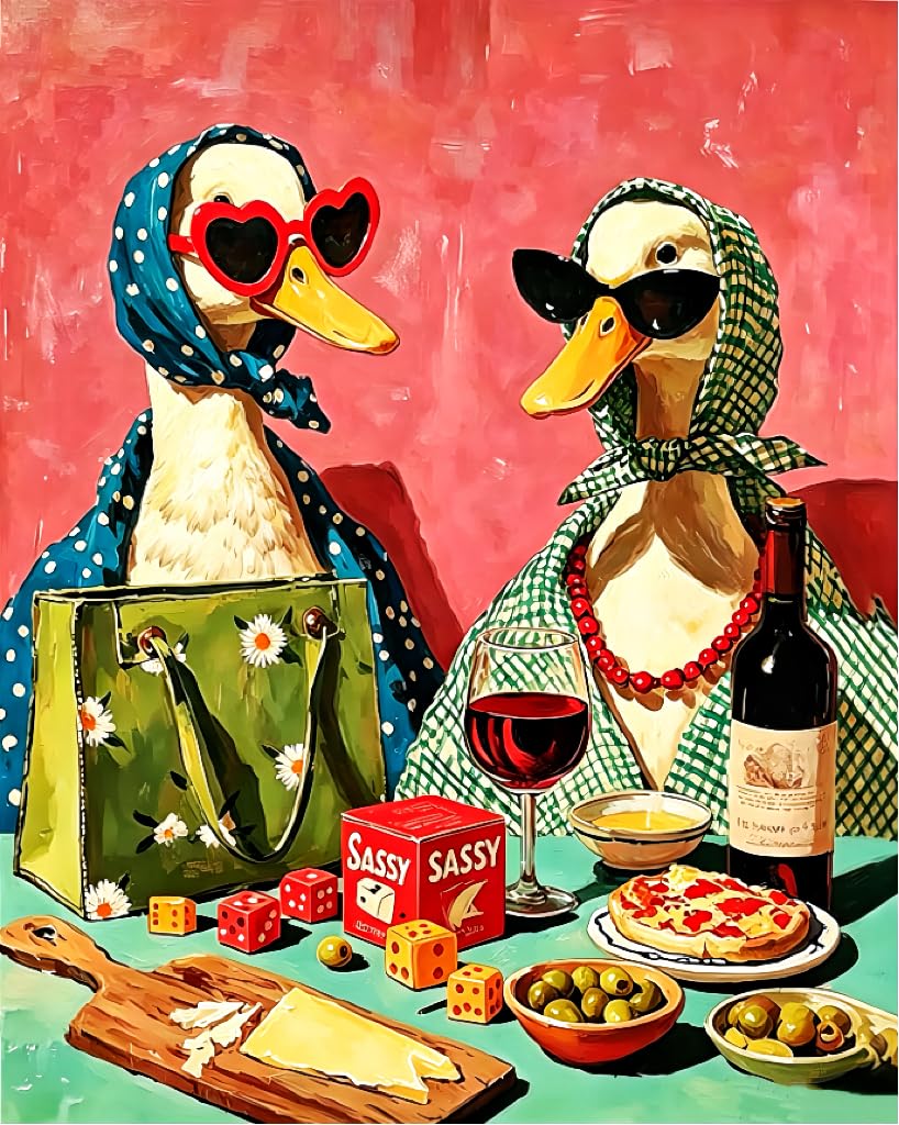Vesmiral Duck Paint by Numbers for Adults, Painting by Numbers for Adults, Duck Adult Paint by Numbers for Home Decor Gifts 12x16 Inch