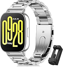 CHULN Metal Strap Compatible with Redmi Watch 5 Active/Redmi Watch 5 Lite, 22 mm Adjustable Stainless Steel Replacement Bracelet for Smartwatch.(No Host)