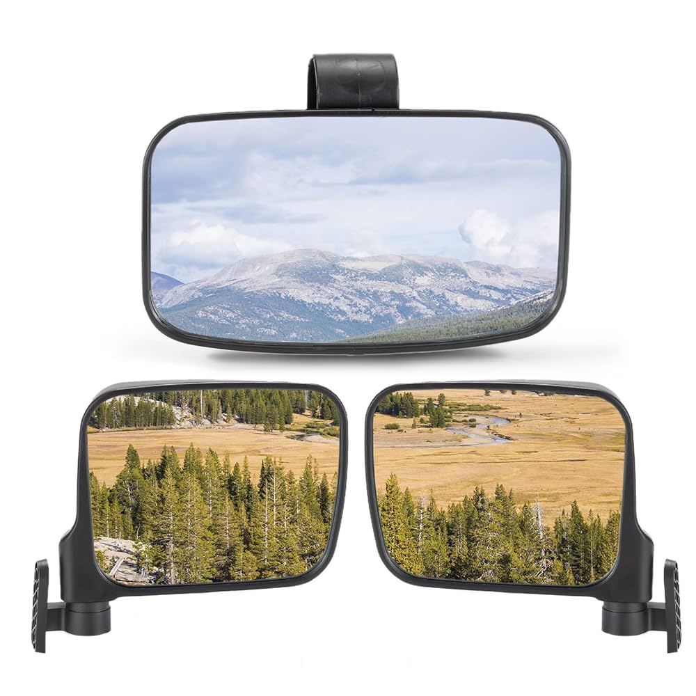 HawaiianProDesigns InThePink８’6”Horizon A & UTV PRO Wider Side Mirrors and Rear View Mirror Set for