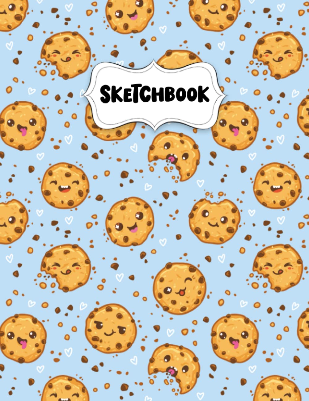 Sketchbook: Cute Kawaii Cookies Sketch Book for Drawing: Blank Sketch Pad for Drawing for Kids: Sketchpad for Drawing for Kids, Bleed Proof Art Sketch Book 8.5 x 11