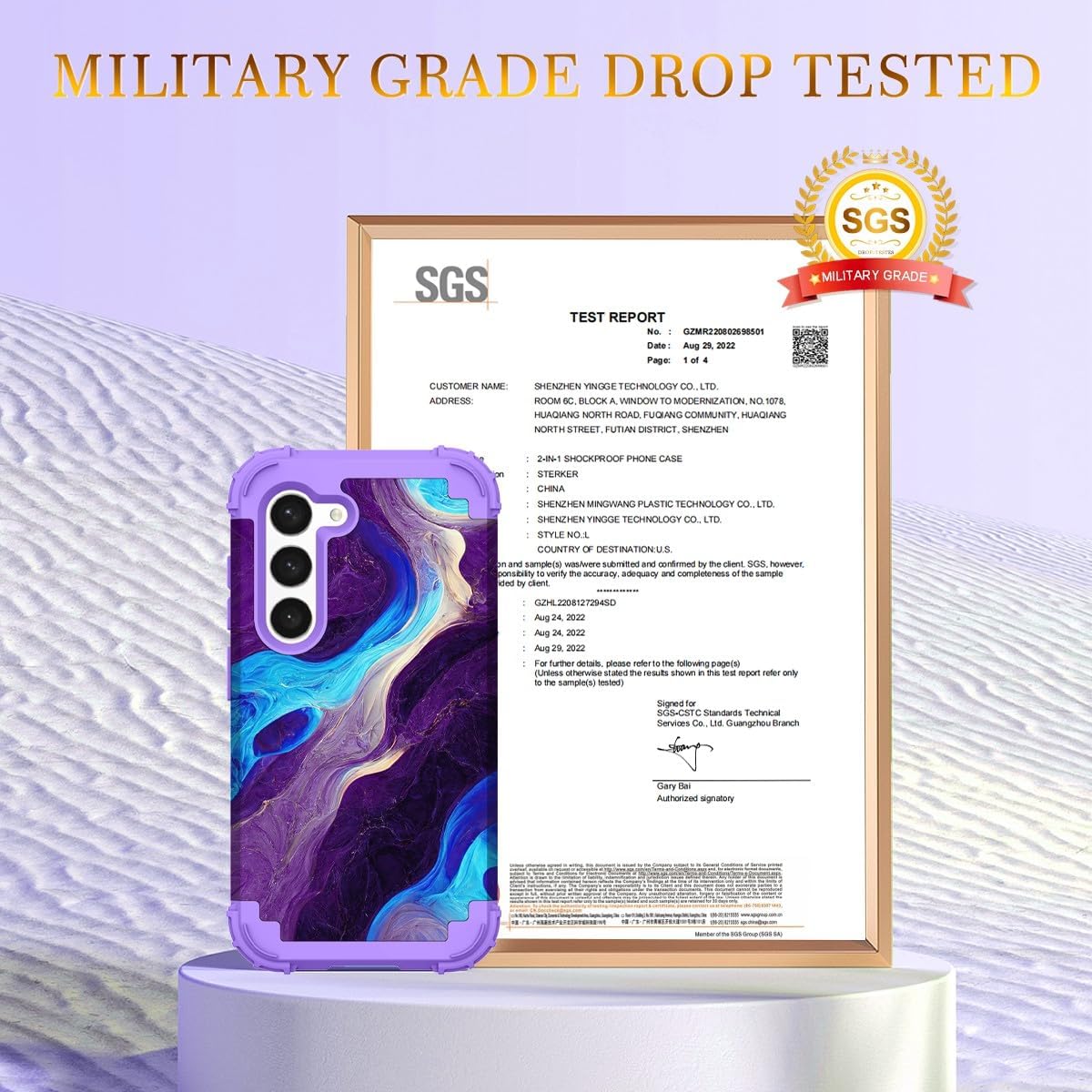 Hocase for Galaxy S24 Plus Case, Shockproof Heavy Duty Protection Soft Silicone Rubber Bumper+Hard Plastic Hybrid Protective Case for Samsung Galaxy S24 Plus (6.7") 2024 - Blue Purple Marble For Samsung Galaxy S24 Plus 2024 Blue Purple Marble