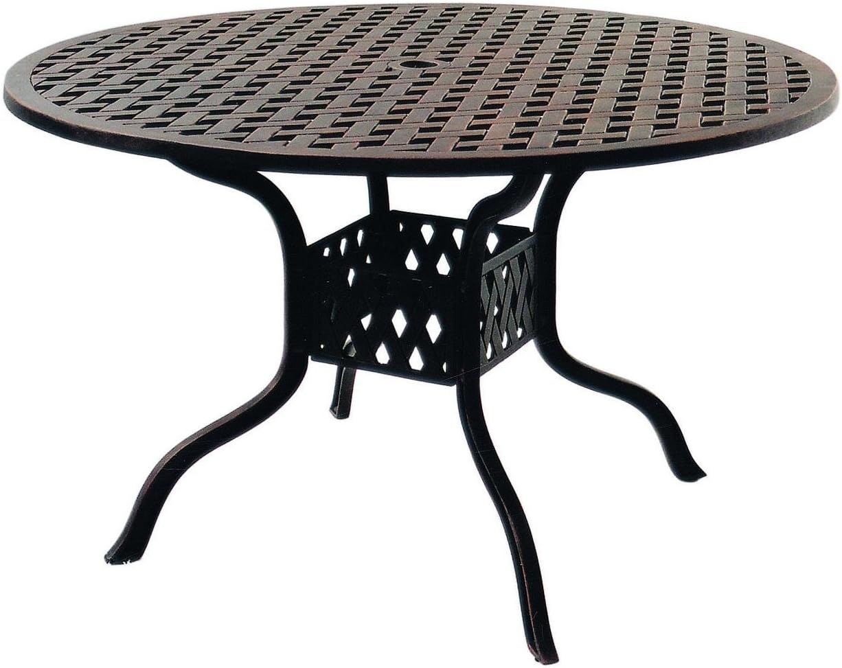 Darlee Series 30 48" Round Patio Dining Table in Antique Bronze