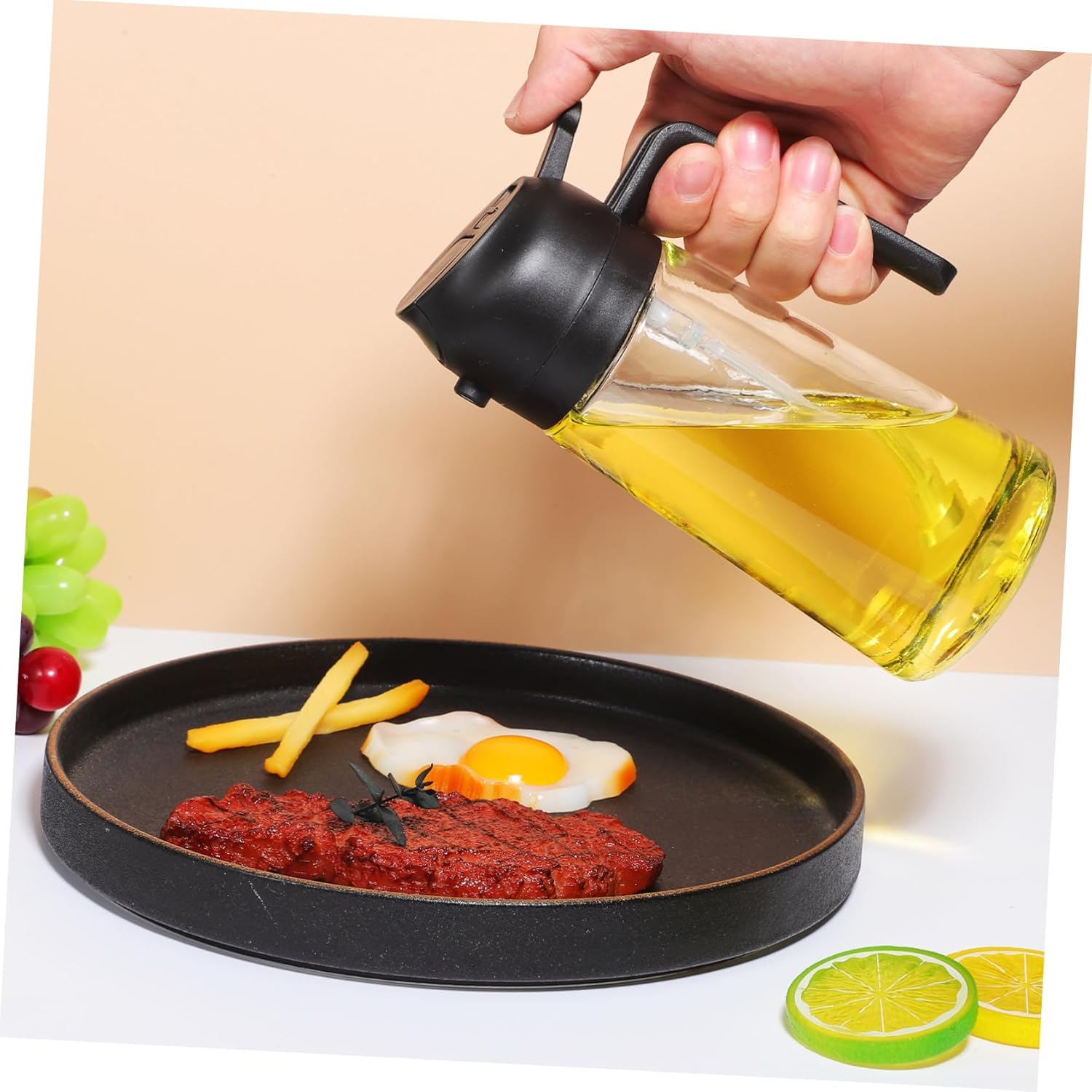 3pcs Olive Oil Dispenser Bottle Sprayer Measuring Oil Dispenser for Cooking Bbq and Salad Wide Mouth Opening Suitable for Home and Outdoor Use
