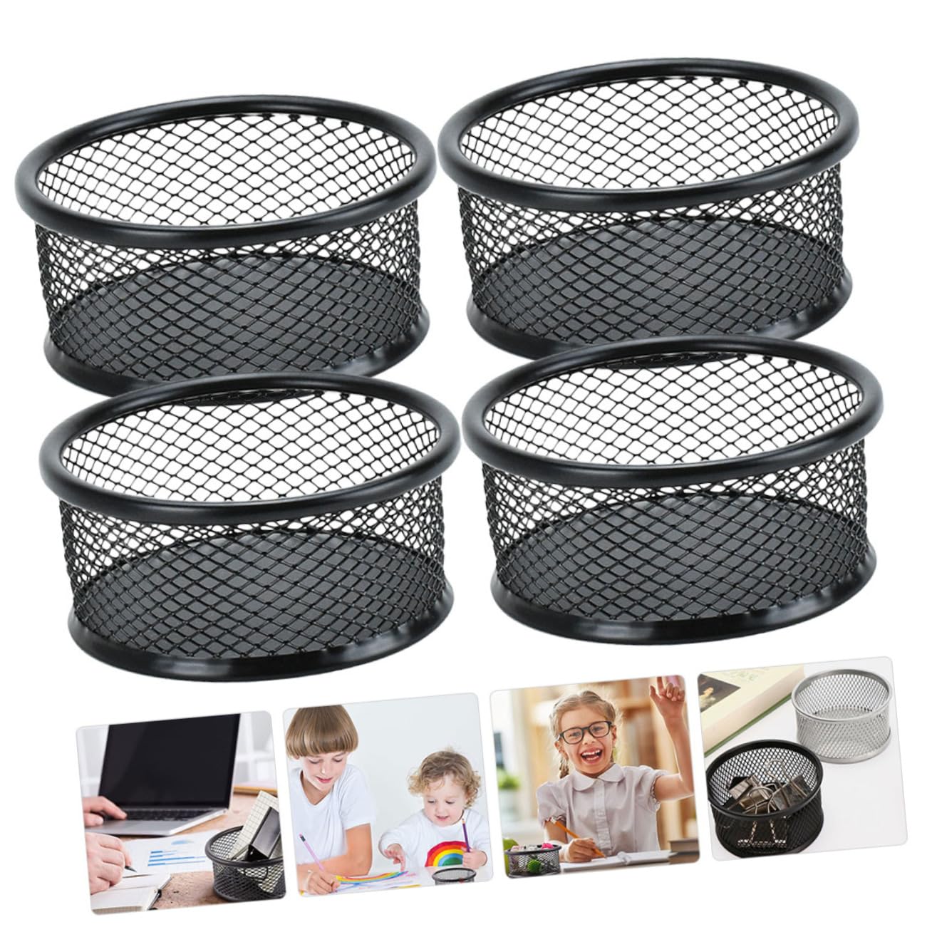 GRIRIW Paper Clip Holder Cylinder Mesh Paper Clip Containers Office Holders Office Accessories