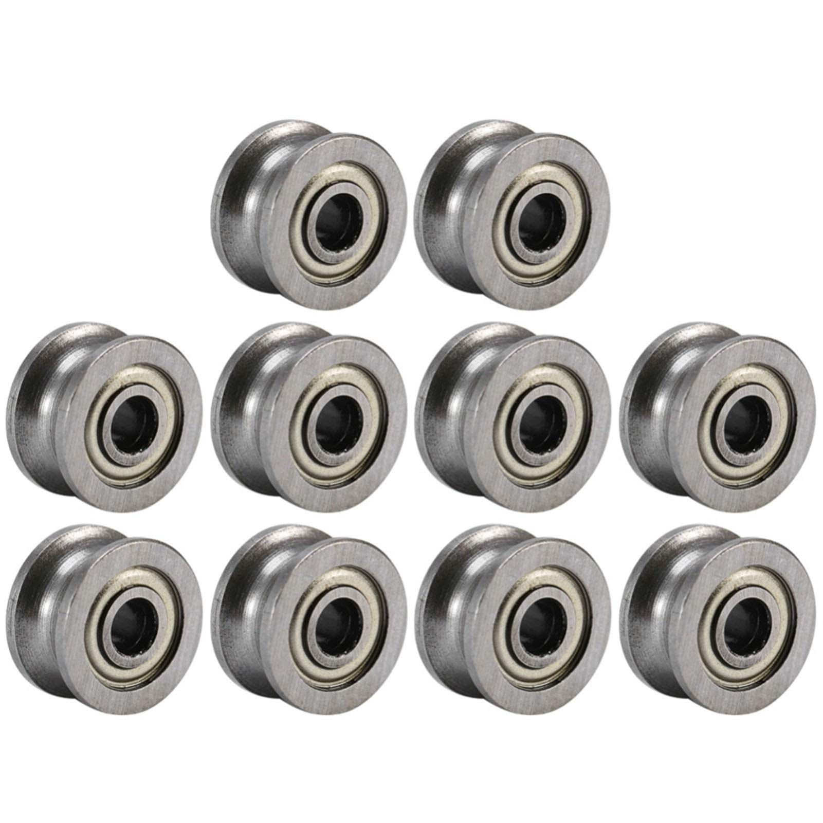 HYUJNAFZR 10pcs V-Groove Bearings, Type U624ZZ, Mainly Used for Linear Motion Systems, 3D Printer Parts, Industrial Automation Equipment, Etc(V GROOVE)