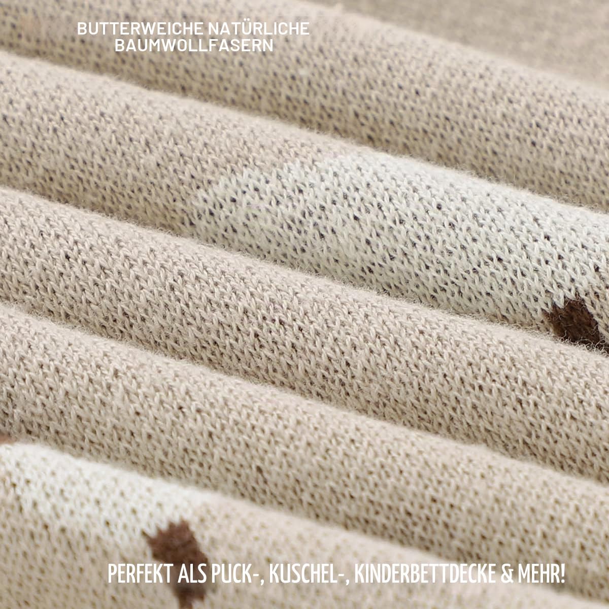 Empfangs Babydecke - 100% Luxuriöse Weichbaumwollstrick Warme Gemütliche Kuscheldecke für Kinderwagen und WiegePuckdecke für Neugeborene Säuglinge und Kleinkinder (Schaf - Khaki)