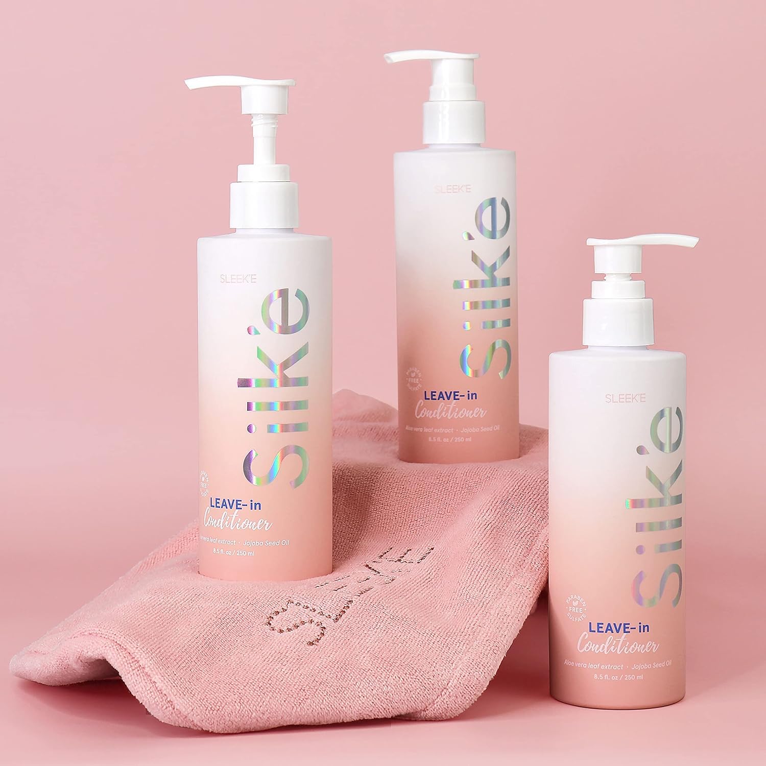 Sleek'e Silk'e Repair Leave-In Conditioner with Jojoba Oil, Aloe Leaf Extract, Prevent Breakage, Support Healthy Hair, All Hair Types, 250ml / 8.5oz - Image 5